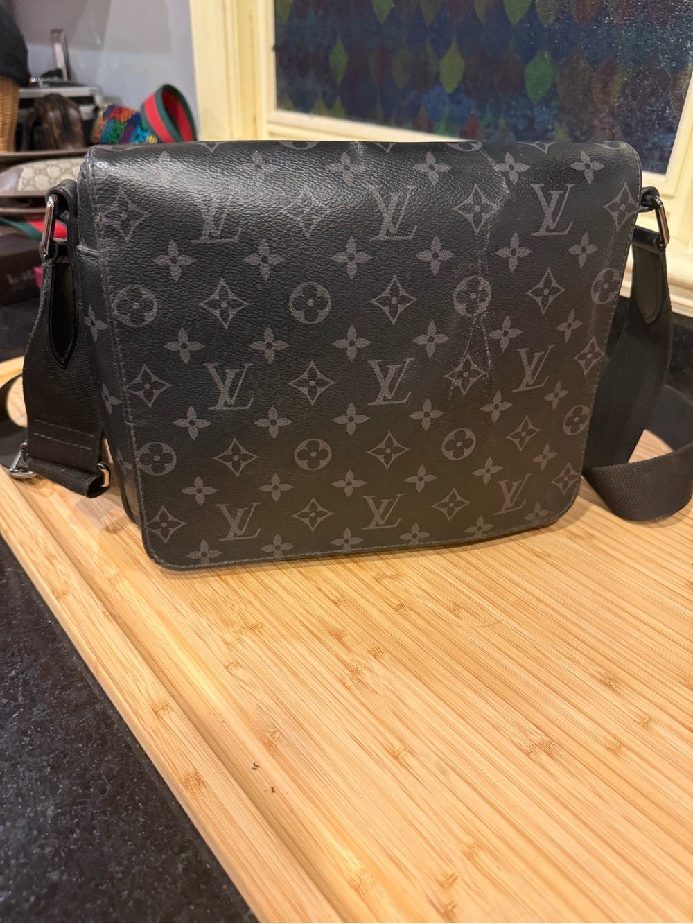 100% authentic  Louis Vuitton Men's Black Monogram eclipse Crossbody project bag - Picture 12 of 12